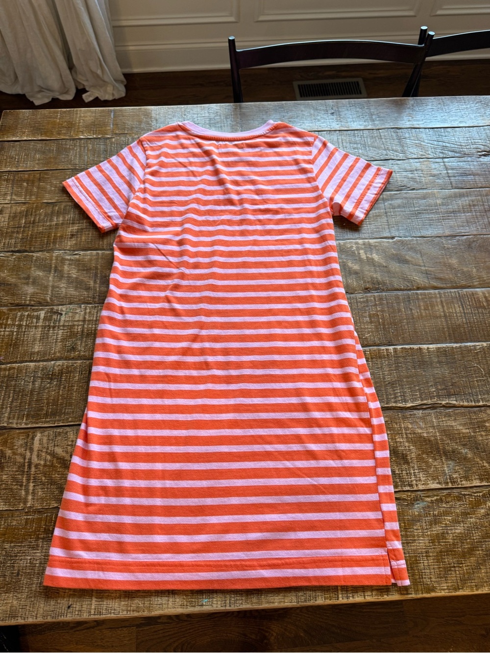 Orange and Pink Striped Tee Dress